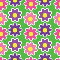 ano 2000 floral padronizar. engraçado funky retro flores fundo vetor