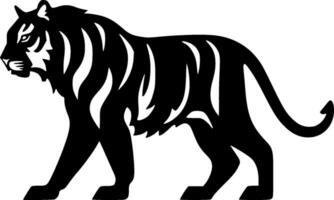 tigre - Preto e branco isolado ícone - vetor ilustração