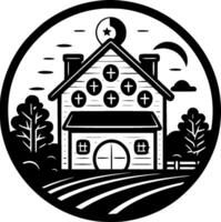 casa de fazenda, minimalista e simples silhueta - vetor ilustração