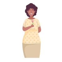 desenho de ilustração vetorial de personagem de mulher negra bonita feliz vetor