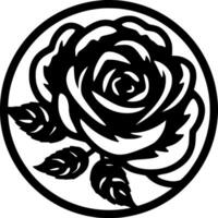 flor, Preto e branco vetor ilustração