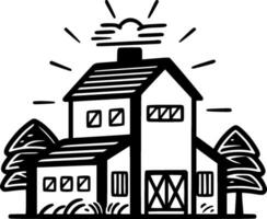 casa de fazenda - minimalista e plano logotipo - vetor ilustração