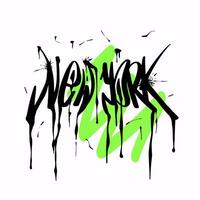 moderno grafite com a inscrição Novo Iorque. marcador, spray. vetor ilustração para impressão em tecido, logotipo.