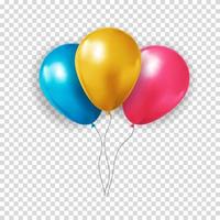 balão 3d realista para festa, plano de fundo do feriado. eps10 de ilustração vetorial vetor
