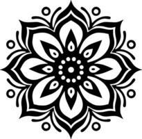 mandala - Preto e branco isolado ícone - vetor ilustração