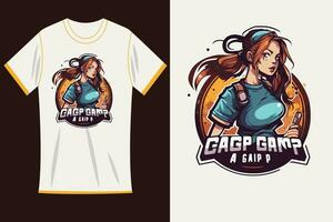 t camisa e mascote jogos logotipo modelo Projeto