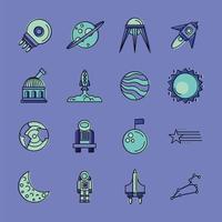 conjunto de símbolos espaciais design de vetor