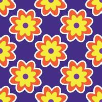 ano 2000 floral padronizar. engraçado funky retro flores fundo vetor