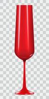 taça de champanhe 3d realista vermelha isolada no fundo de transparenr. elemento de design. ilustração vetorial eps10 vetor