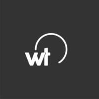 wt inicial logotipo com arredondado círculo vetor