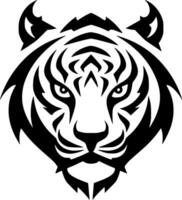 tigre - Preto e branco isolado ícone - vetor ilustração