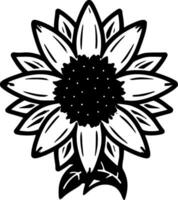 flor, Preto e branco vetor ilustração