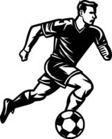 futebol - Preto e branco isolado ícone - vetor ilustração