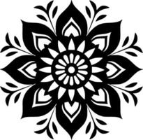 mandala - Preto e branco isolado ícone - vetor ilustração