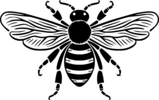 abelha, Preto e branco vetor ilustração