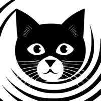 gato - Preto e branco isolado ícone - vetor ilustração