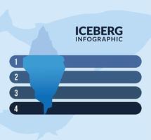 iceberg infográfico 1 2 3 4 icon vector design