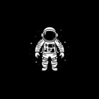 astronauta - Preto e branco isolado ícone - vetor ilustração