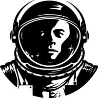 astronauta - Preto e branco isolado ícone - vetor ilustração