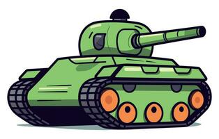 ilustração do fofa guerra tanque, militares transporte coleção do vetor tanques.