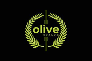mínimo e profissional Oliva ramo logotipo Projeto vetor modelo