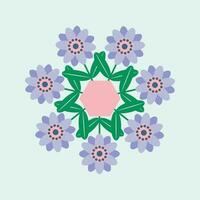 floral flor círculo radial simetria vetor ilustração