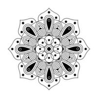 ícone artístico de etnia mandala monocromática floral decorativa vetor