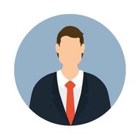 avatar de empresário isolado com desenho vetorial de gravata vetor