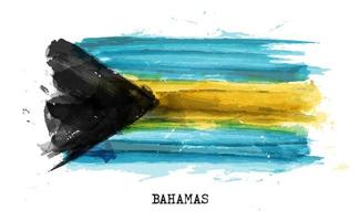 bandeira de pintura em aquarela realista das bahamas. vetor. vetor