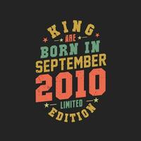 rei estão nascermos dentro setembro 2010. rei estão nascermos dentro setembro 2010 retro vintage aniversário vetor