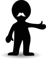 bigode dia homem personagem, masculino silhueta forma vetor