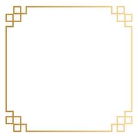 ícone de decoração de moldura quadrada dourada vetor