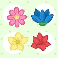conjunto do quatro colori colorida flor vetor