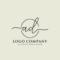 inicial de Anúncios feminino logotipo coleções modelo. caligrafia logotipo do inicial assinatura, casamento, moda, joalheria, butique, floral e botânico com criativo modelo para qualquer companhia ou negócios. vetor