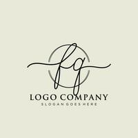 inicial fq feminino logotipo coleções modelo. caligrafia logotipo do inicial assinatura, casamento, moda, joalheria, butique, floral e botânico com criativo modelo para qualquer companhia ou negócios. vetor