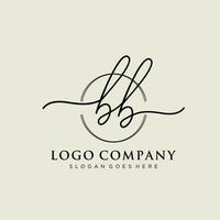 inicial bb feminino logotipo coleções modelo. caligrafia logotipo do inicial assinatura, casamento, moda, joalheria, butique, floral e botânico com criativo modelo para qualquer companhia ou negócios. vetor