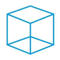 ícone isolado de figura geométrica de cubo vetor