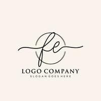 inicial fe feminino logotipo coleções modelo. caligrafia logotipo do inicial assinatura, casamento, moda, joalheria, butique, floral e botânico com criativo modelo para qualquer companhia ou negócios. vetor