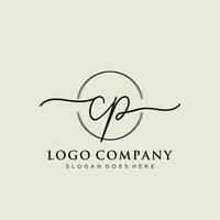 inicial cp feminino logotipo coleções modelo. caligrafia logotipo do inicial assinatura, casamento, moda, joalheria, butique, floral e botânico com criativo modelo para qualquer companhia ou negócios. vetor