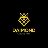 luxo dourado diamante vetor logotipo Projeto