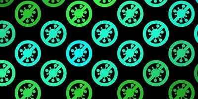 modelo de vetor verde escuro com sinais de gripe