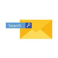 mensagem de envelope com design de vetor de botão de pesquisa