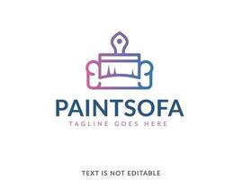 mobília recolorir logotipo - mobília logotipo - sofá pintura logotipo conceito vetor