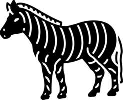 sólido ícone para zebra vetor