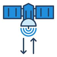 satélite com Setas; flechas vetor global Internet conceito azul ícone