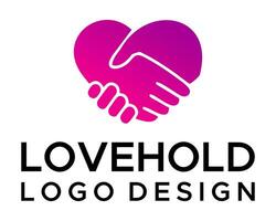 mãos tremendo e amor símbolo logotipo Projeto. vetor