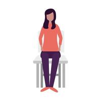 mulher avatar isolada em desenho vetorial de cadeira vetor