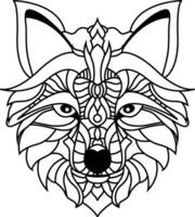 Lobo mandala coloração página encantador Lobo mandala desencadear seu criatividade através coloração vetor