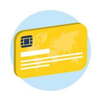 ícone de dinheiro de plástico de cartão de crédito isolado vetor