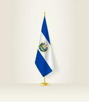 el salvador bandeira em uma bandeira ficar em pé. vetor